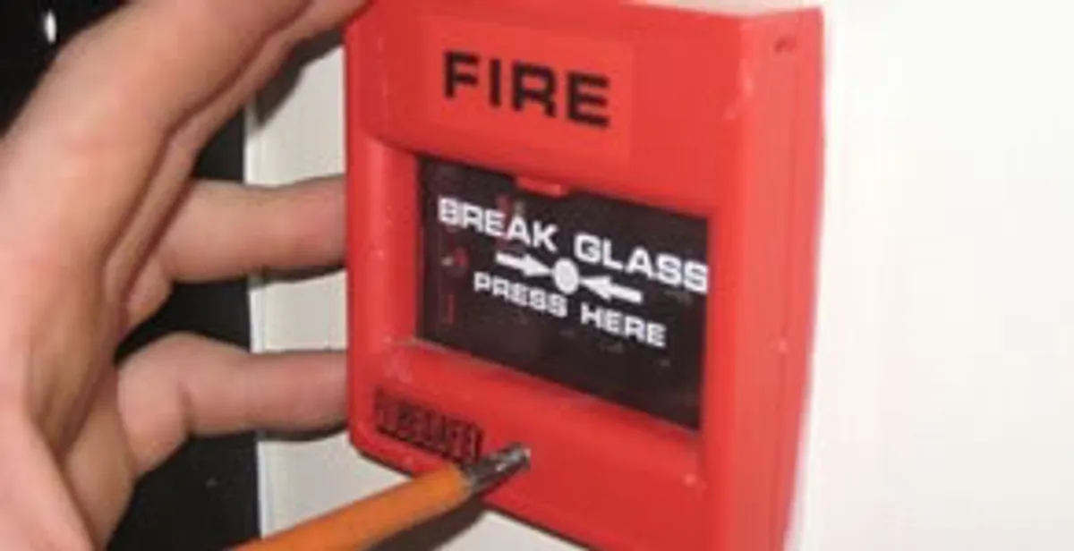 fire alarm installation service showing manual fire alarm pull station installed by licensed electricians in Indianapolis, IN