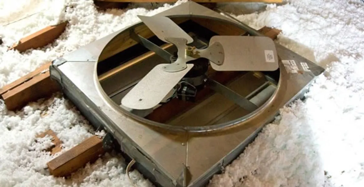 whole house fan installation services with attic-mounted ventilation unit in Indianapolis, IN